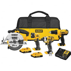 DeWALT - Cordless Tool Combination Kits Voltage: 20 Tools: 1/2" Drill/Driver; 6-1/2" Circular Saw; LED Worklight - Exact Industrial Supply