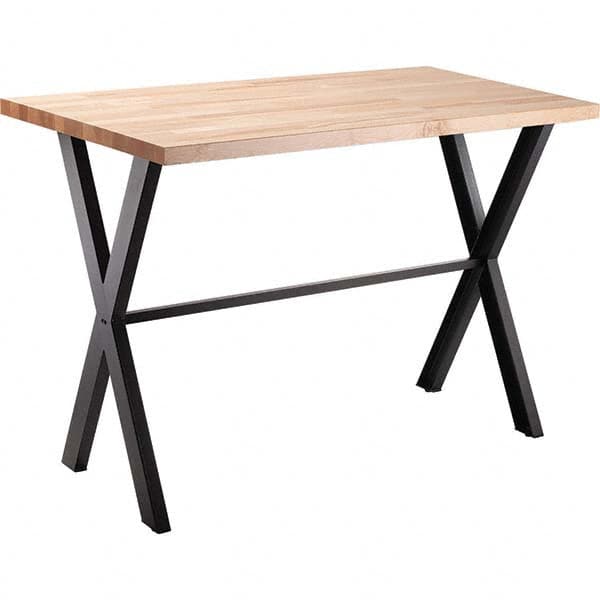 National Public Seating - Stationary Tables Type: Cafeteria Tables Material: Maple Wood; Steel - Exact Industrial Supply