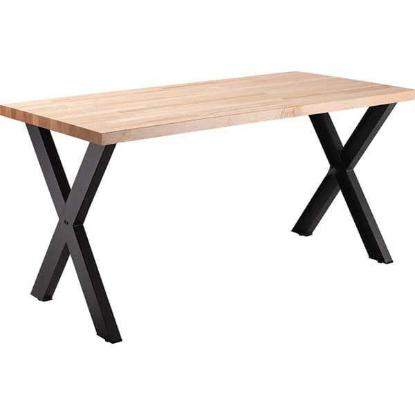 National Public Seating - Stationary Tables Type: Cafeteria Tables Material: Maple Wood; Steel - Exact Industrial Supply