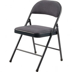 National Public Seating - Folding Chairs Pad Type: Folding Chair w/Fabric Padded Seat Material: Fabric/Steel - Exact Industrial Supply