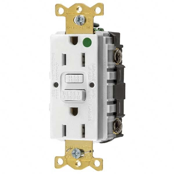 Bryant Electric - GFCI Receptacles Grade: Hospital Color: White - Exact Industrial Supply