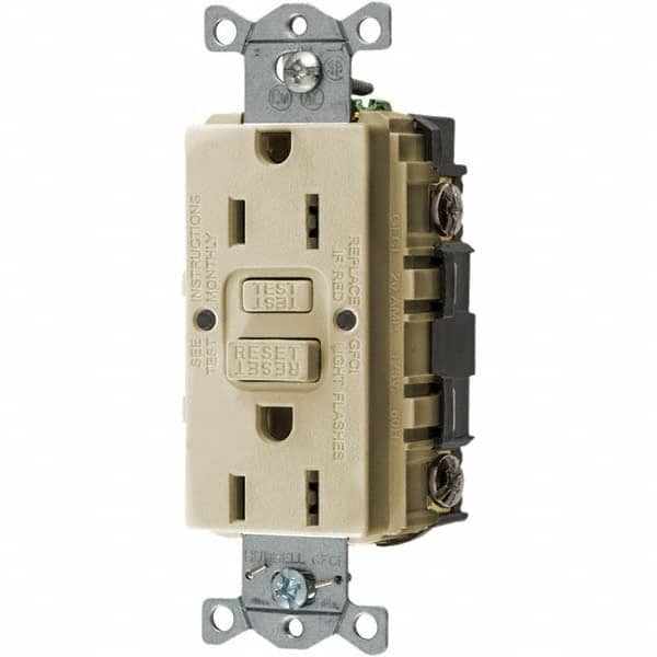 Bryant Electric - GFCI Receptacles Grade: Commercial Color: Ivory - Exact Industrial Supply