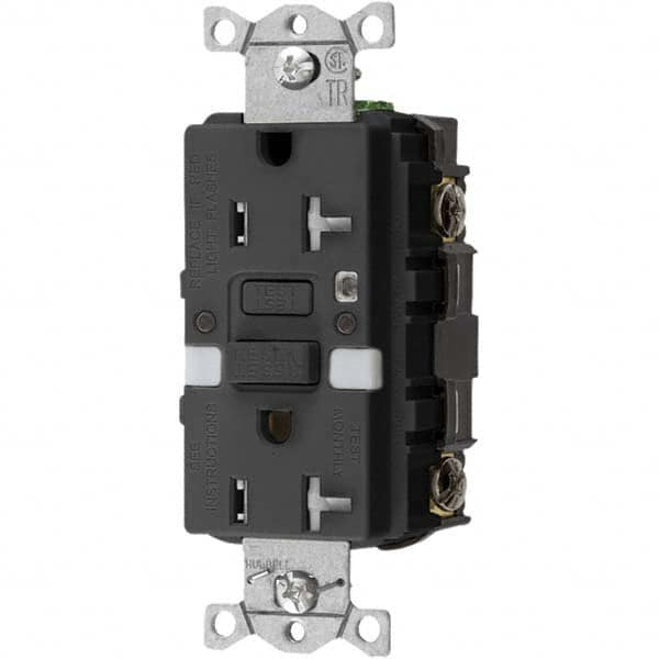 Bryant Electric - GFCI Receptacles Grade: Commercial Color: Black - Exact Industrial Supply