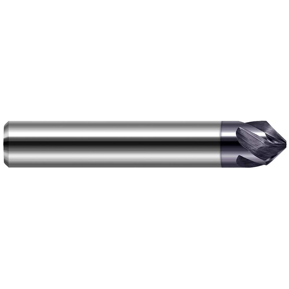 Harvey Tool - 3/4" Diam 90°/90° 3-Flute Single End Solid Carbide Chamfer Mill - Exact Industrial Supply