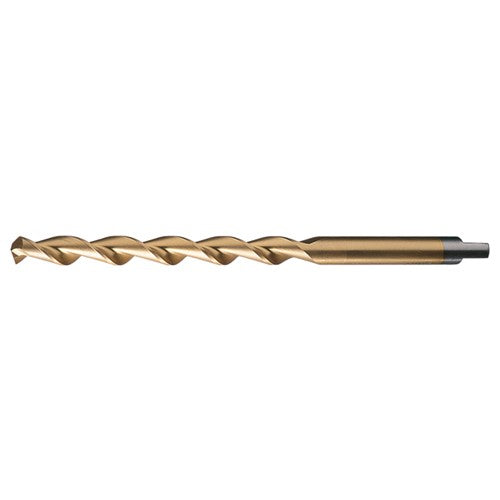 #37 RHS / RHC HSS 118 Degree Notched Point HSS Parabolic Taper Length Drill - TiN - Exact Industrial Supply