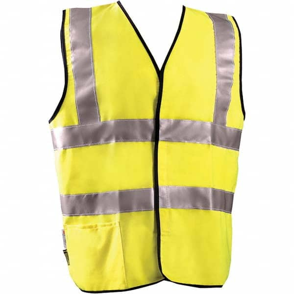 OccuNomix - Size 4XL Flame Resistant Hi-Vis Yellow Solid General Purpose High Visibility Vest - Exact Industrial Supply