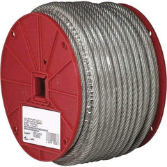 Campbell - 200' Long, 5/16" x 1/4" Diam, Cable - 1,400 Lb Breaking Strength, 7 x 19, Vinyl Coating - Exact Industrial Supply