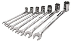 SK - 7 Piece, 3/8 to 3/4", Combination Wrench Set - Inch System of Measurement, Chrome Finish, Comes in Tray - Exact Industrial Supply