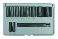 11 Pc. Gasket Hole Punch Set - Long Driving Mandrel & 1/4; 5/16; 3/8; 7/16; 1/2; 9/16; 5/8; 3/4; 7/8; 1" - Exact Industrial Supply