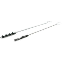 Brush Research Mfg. - 5/16" Diam Helical Nylon Tube Brush - Single Spiral, 0.008" Filament Diam, 2" Brush Length, 10" OAL, Galvanized Steel Shank - Exact Industrial Supply