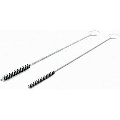 Brush Research Mfg. - 5/16" Diam Helical Nylon Tube Brush - Single Spiral, 0.005" Filament Diam, 2" Brush Length, 10" OAL, 0.14" Diam Galvanized Steel Shank - Exact Industrial Supply