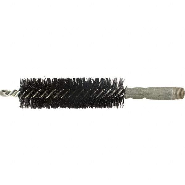 Brush Research Mfg. - 5/16" Diam Helical Nylon Tube Brush - Single Spiral, 0.01" Filament Diam, 2" Brush Length, 2.9" OAL, 0.14" Diam Galvanized Steel Shank - Exact Industrial Supply