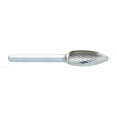 ‎SN-1 -6mm × 8mm LOC × 6mm Shank × 50mm OAL Inverted Taper Carbide Medium Right Hand Spiral Burr - Exact Industrial Supply