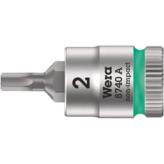 Wera - 1/4" Drive, 3/32" Hex Bit Socket - 3-3/4" OAL - Exact Industrial Supply