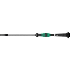 Wera - 2.5mm Blade Width, Electronic/Electrostatic Slotted Screwdriver - 40mm Blade Length, Round Shank, Ergonomic Handle - Exact Industrial Supply