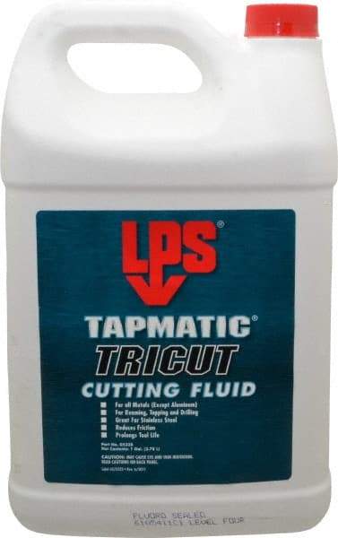 LPS - Tapmatic TriCut, 1 Gal Bottle Cutting & Tapping Fluid - Semisynthetic, For Boring, Broaching, Drawing, Drilling, Engraving, Facing, Milling, Reaming, Sawing, Stamping, Tapping, Threading, Turning - Exact Industrial Supply