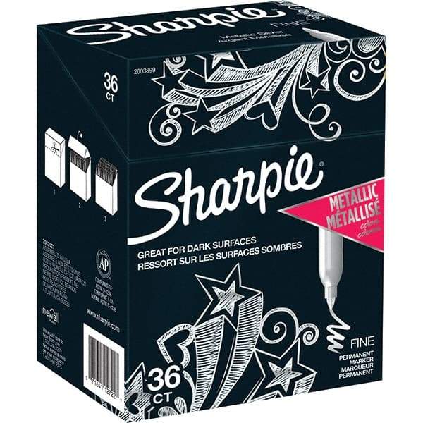 Sharpie - Markers & Paintsticks Type: Permanent Color: Metallic Silver - Exact Industrial Supply