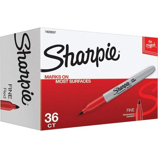 Sharpie - Markers & Paintsticks Type: Permanent Color: Red - Exact Industrial Supply