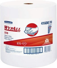 WypAll - X70 Dry Shop Towel/Industrial Wipes - Jumbo Roll, 13-3/8" x 12-1/2" Sheet Size, White - Exact Industrial Supply