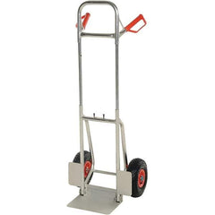 Vestil - 250 Lb Capacity 33" OAH Hand Truck - Dual Grip Handle, Aluminum, Urethane Wheels - Exact Industrial Supply