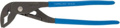 Channellock - 10" OAL, 1-1/4" Max Capacity, 5 Position Tongue & Groove Pliers - V-Jaws, Plastic Dipped Handles - Exact Industrial Supply