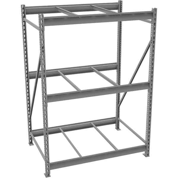 Tennsco - 3 Shelf Starter No Deck Open Steel Shelving - 96" Wide x 72" High x 24" Deep, Medium Gray - Exact Industrial Supply