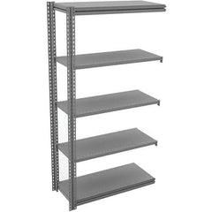 Tennsco - 5 Shelf Add-On Open Steel Shelving - 48" Wide x 84" High x 12" Deep, Medium Gray - Exact Industrial Supply