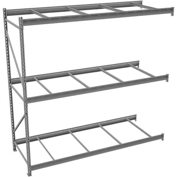 Tennsco - 3 Shelf Add-On No Deck Open Steel Shelving - 48" Wide x 72" High x 24" Deep, Medium Gray - Exact Industrial Supply