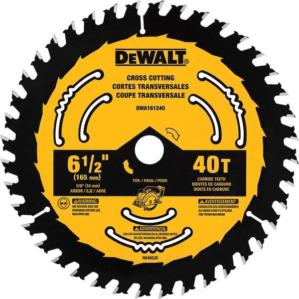 DeWALT - Wet & Dry-Cut Saw Blades   Blade Diameter (Inch): 6-1/2    Blade Material: Tungsten Carbide-Tipped - Exact Industrial Supply