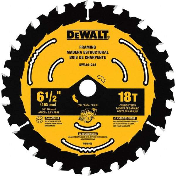 DeWALT - Wet & Dry-Cut Saw Blades   Blade Diameter (Inch): 6-1/2    Blade Material: Tungsten Carbide-Tipped - Exact Industrial Supply