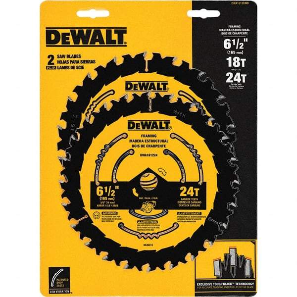 DeWALT - Wet & Dry-Cut Saw Blades   Blade Diameter (Inch): 6-1/2    Blade Material: Tungsten Carbide-Tipped - Exact Industrial Supply