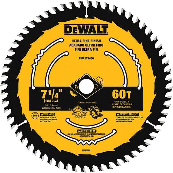 DeWALT - Wet & Dry-Cut Saw Blades   Blade Diameter (Inch): 7-1/4    Blade Material: Tungsten Carbide-Tipped - Exact Industrial Supply