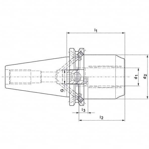 Mapal - CAT40 Taper Shank 20mm Hole Diam Hydraulic Tool Holder/Chuck - Exact Industrial Supply