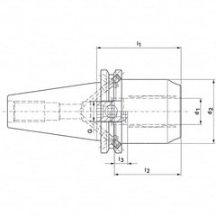 Mapal - CAT40 Taper Shank 19.05mm Hole Diam Hydraulic Tool Holder/Chuck - Exact Industrial Supply