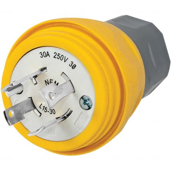Hubbell Wiring Device-Kellems - 3-Phase Delta 250 VAC 30A NEMA L15-30P Industrial Twist Lock Plug - Exact Industrial Supply