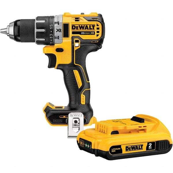 DeWALT - 20 Volt 1/2" Chuck Mid-Handle Cordless Drill - 0-500 & 0-2000 RPM, Keyless Chuck, Reversible, Lithium-Ion Batteries Not Included - Exact Industrial Supply