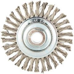 Norton - 4" OD, 5/8-11 Arbor Hole, Stringer Bead Stainless Steel Wheel Brush - Exact Industrial Supply