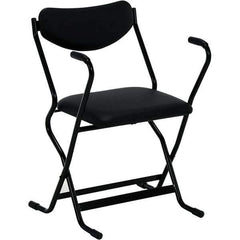 Vestil - 20-1/2" Wide x 28" High, Vinyl Folding Chair - Black - Exact Industrial Supply