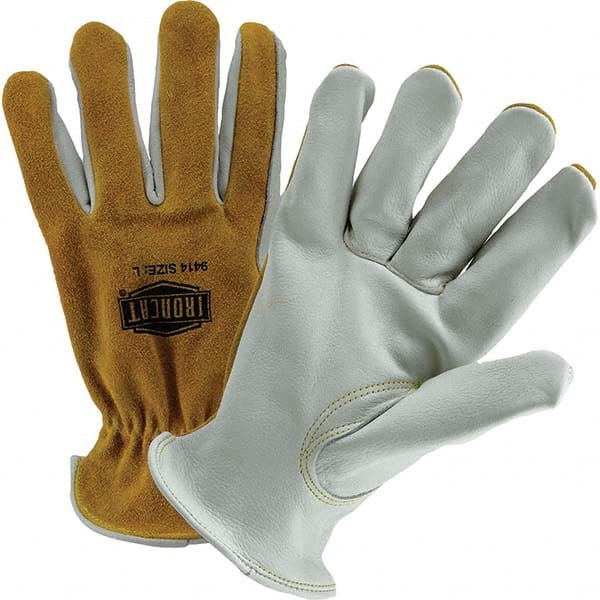 Welding Gloves: Size Small, Uncoated, Work & Driver Application Brown, 8-7/8″ OAL, Uncoated Coverage, Smooth Grip