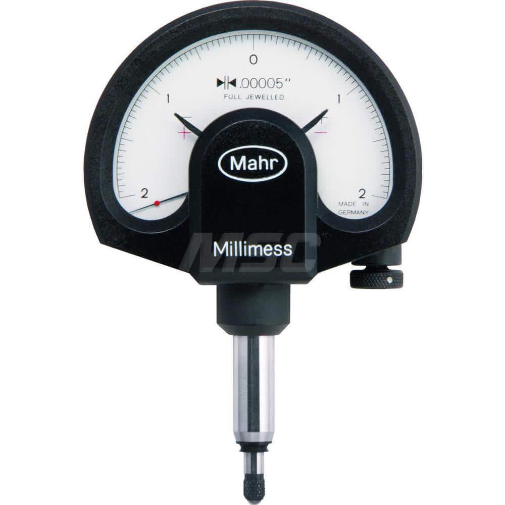 Mahr - Dial Comparator Gages; Dial Graduation (Decimal Inch): 0.000050 ; Dial Graduation (mm): 0.0100 ; Dial Graduation (micro m): 2.00 ; Accuracy (micro m): 2 (Ge); 2.4 (Gges); 1.4 (Gt) ; Accuracy (Decimal Inch): 0.00005 (Ge); 0.00006(Gges); 0.000035 (G - Exact Industrial Supply