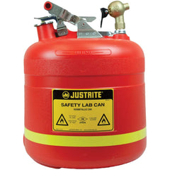 Justrite - Safety Disposal Cans; Capacity (Gal.): 5.000 ; Material: HDPE; Brass ; Color: Red ; Height (Inch): 17 ; Diameter (Inch): 11.5 ; Approval Listing/Regulations: FM - Exact Industrial Supply