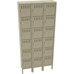 Tennsco - 18 Door, 6 Tier, Welded Locker - Exact Industrial Supply