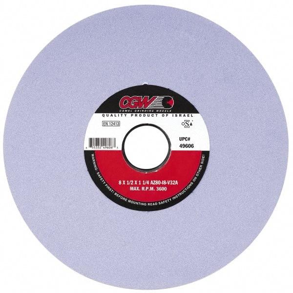 Camel Grinding Wheels - 7" Diam x 1-1/4" Hole x 1/2" Thick, H Hardness, 46 Grit Surface Grinding Wheel - Aluminum Oxide, Type 1, Coarse Grade, 3,760 Max RPM, Vitrified Bond, No Recess - Exact Industrial Supply