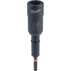 Milwaukee Tool - 1/2" Lineman's Utility Socket - 7/16" Drive, 10" OAL, 2.3" Socket Nose Diam - Exact Industrial Supply