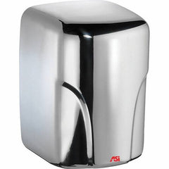 ASI-American Specialties, Inc. - 1600 Watt Bright Stainless Steel Finish Electric Hand Dryer - 110/120 Volts, 14.6 Amps, 8-1/16" Wide x 11-19/64" High x 7-5/64" Deep - Exact Industrial Supply