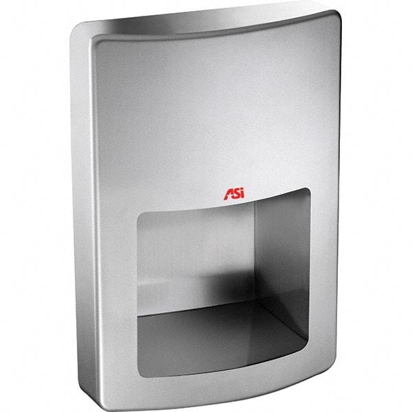 ASI-American Specialties, Inc. - 1000 Watt Satin Stainless Steel Finish Electric Hand Dryer - 120 Volts, 8.3 Amps, 11" Wide x 15-1/2" High x 5-23/32" Deep - Exact Industrial Supply