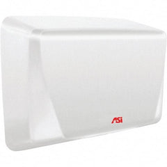 ASI-American Specialties, Inc. - 1000 Watt White Finish Electric Hand Dryer - 115-120 Volts, 10.4 Amps, 10-5/8" Wide x 8-15/32" High x 4" Deep - Exact Industrial Supply