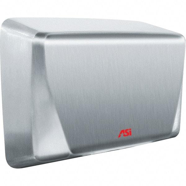 ASI-American Specialties, Inc. - 1000 Watt Satin Stainless Steel Finish Electric Hand Dryer - 115-120 Volts, 10.4 Amps, 10-5/8" Wide x 8-15/32" High x 4" Deep - Exact Industrial Supply