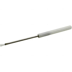 Brush Research Mfg. - 1" Angle/Flat Nylon Electronic Applicator Brush - 1/32" Bristle Length, 6-1/4" Plastic Dowel Handle - Exact Industrial Supply