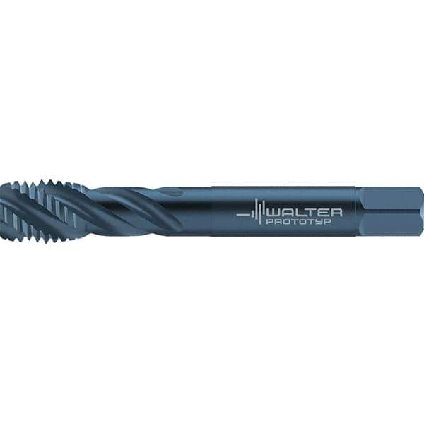 Walter-Prototyp - 3/4-10 UNC 4 Flute 2B/3B Semi-Bottoming Spiral Flute Tap - High Speed Steel, Oxide Finish, 125mm OAL, Right Hand Flute, Right Hand Thread, Series TC117 - Exact Industrial Supply